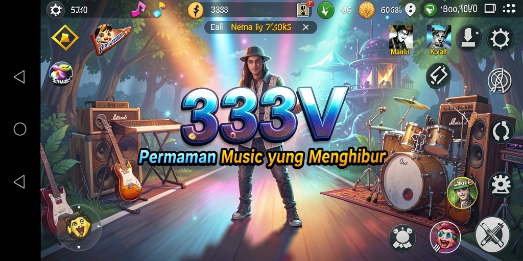 Screenshot gameplay <strong>333V</strong> menampilkan aksi seru bermain musik.