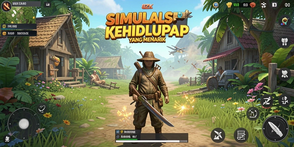Screenshot utama 8ZK menampilkan momen gameplay simulasi kehidupan yang mendebarkan.