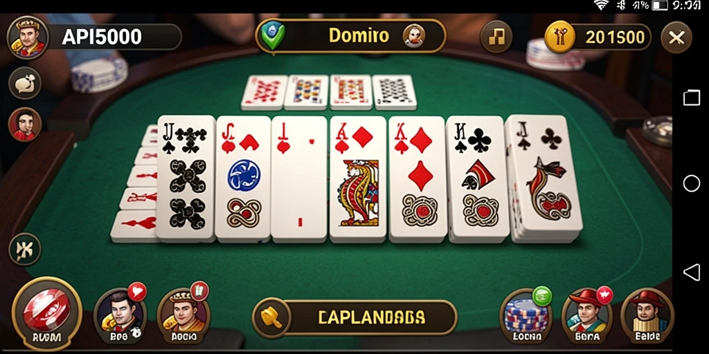 Screenshot API5000 menunjukkan gameplay Domino yang seru dan interaktif.