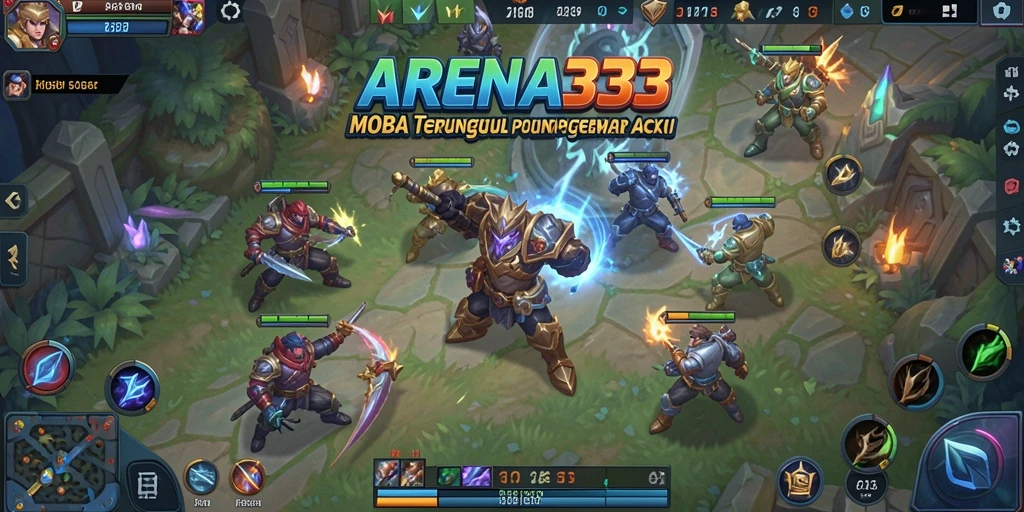 Tampilan gameplay mendebarkan dalam pertempuran tim di ARENA333.