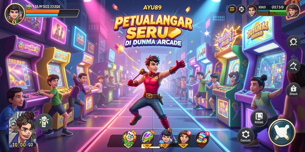 Tampilan screenshot AYU89 menampilkan karakter dalam aksi seru di level arcade.