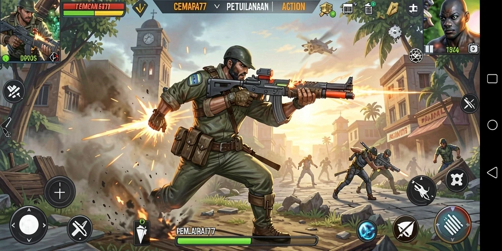Gameplay seru CEMARA77 dengan aksi mendebarkan.