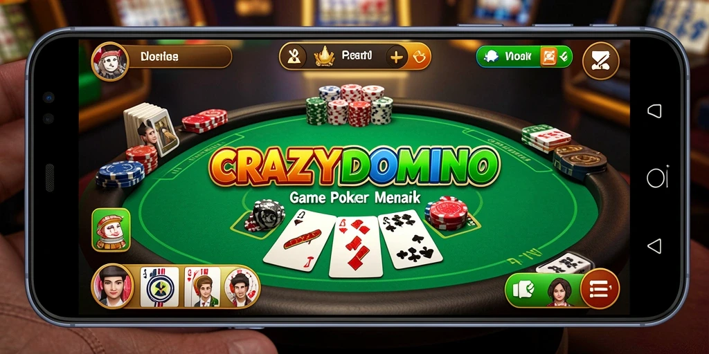 Gambaran menarik gameplay <strong>CRAZYDOMINO</strong> saat pertandingan poker berlangsung.