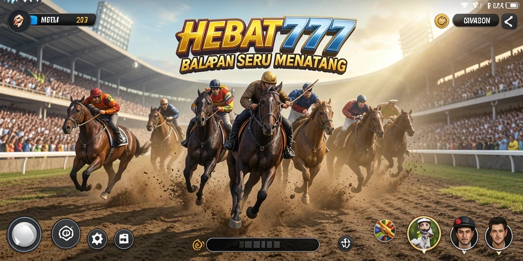 Tangkapan layar HEBAT777 menampilkan aksi balapan yang mendebarkan.