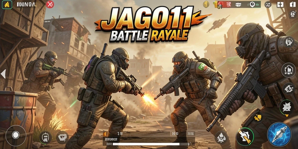 Gameplay intens di JAGO11 dengan aksi Battle Royale yang seru.