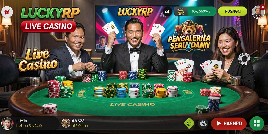 Tampilan gameplay Live Casino yang mendebarkan dan interaktif di LUCKYRP.