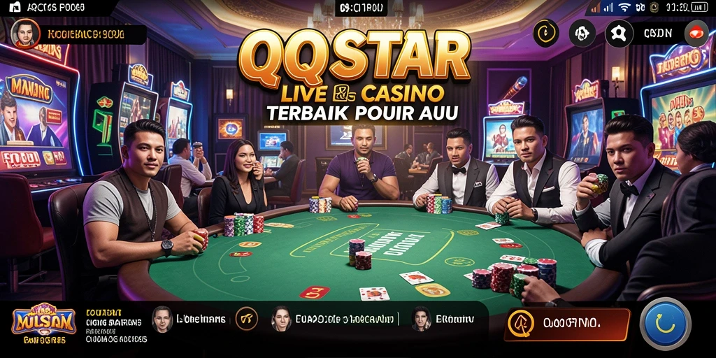 Screenshot permainan Live Casino dengan dealer langsung yang berinteraksi.