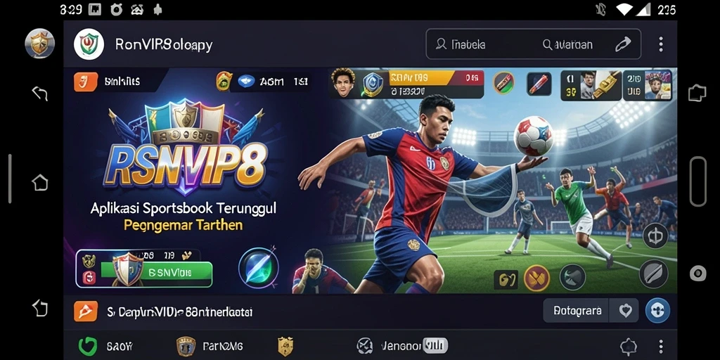 Tangkapan layar gameplay RSNVIP8 menampilkan berbagai opsi taruhan olahraga.
